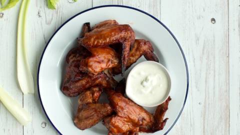 BBQ Wings with Blue Cheese Sauce