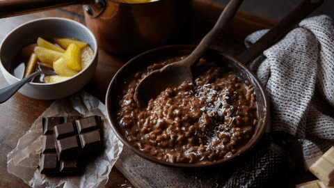 Chocolate and apple risotto