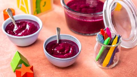 No-Cook Blueberry and Banana Fruit Purée