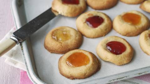 Thumbprint Cookies with Marmalade and Jam