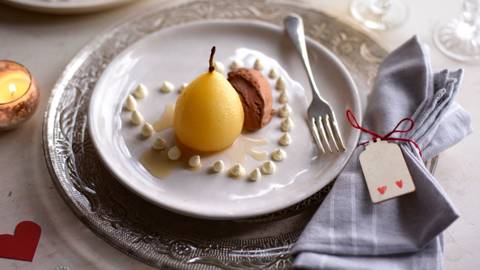 Vanilla Pear with Chocolate Ice Cream