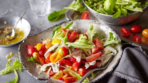 Colourful Tomato Salad with Strawberries