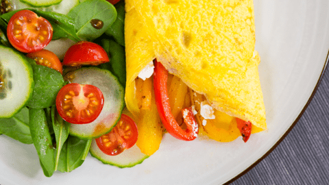 Mediterranean Omelette with Mixed Salad