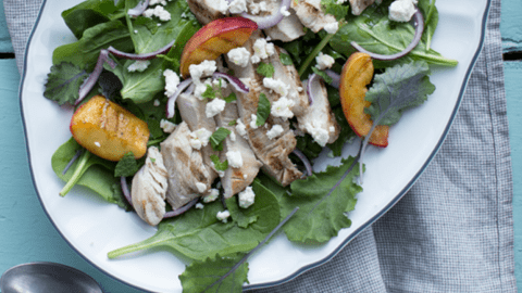 Grilled Turkey Salad with Peach and Feta