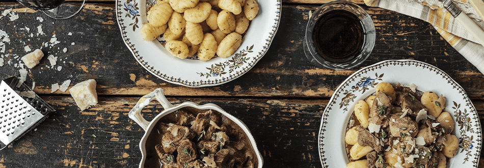 Italian Style Ragu of Lamb with Rosemary Gnocchi 